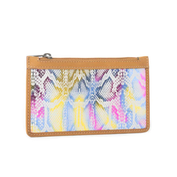 Sahara Bloom Leather Credit Card Holder Sunset