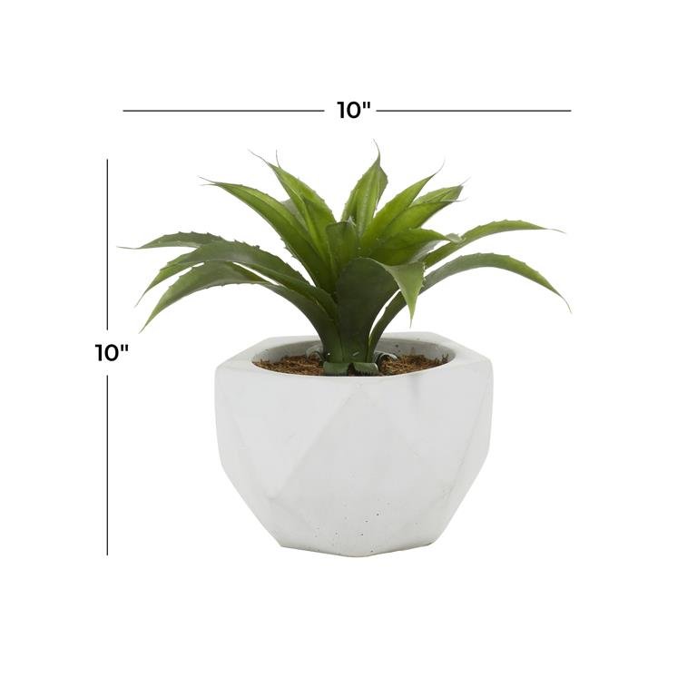 Agave Faux Plant with White Ceramic Pot
