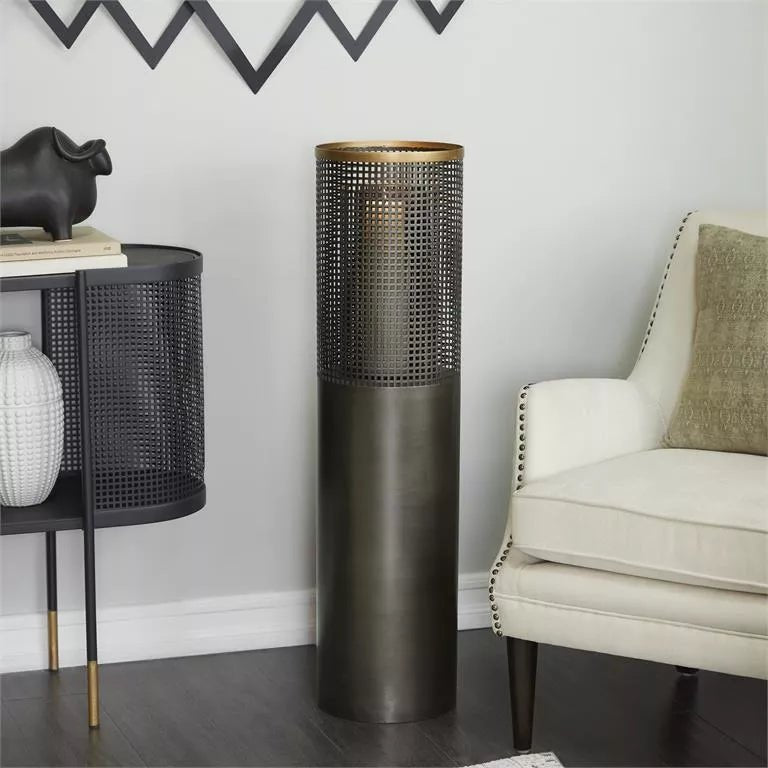 Bronze Metal Pillar Candle Lantern