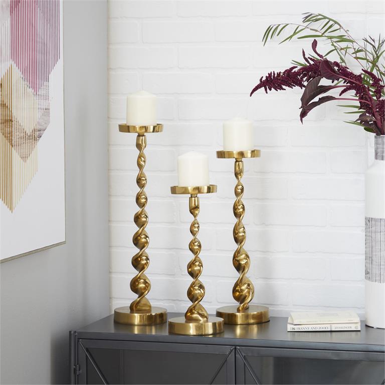Gold Candle Holder Set Of 3
