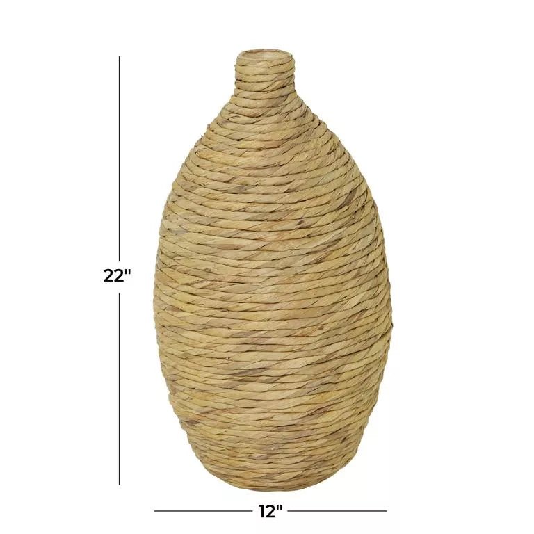 Handmade Seagrass Woven Floor Vase, Medium