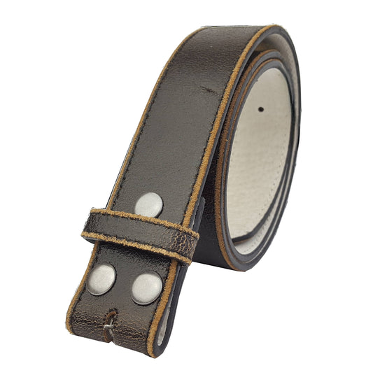 Genuine Leather belt burnt edge - Belt Strap Only