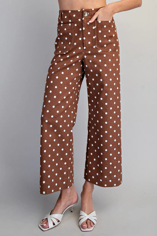 Polka Dot Straight Leg Pants