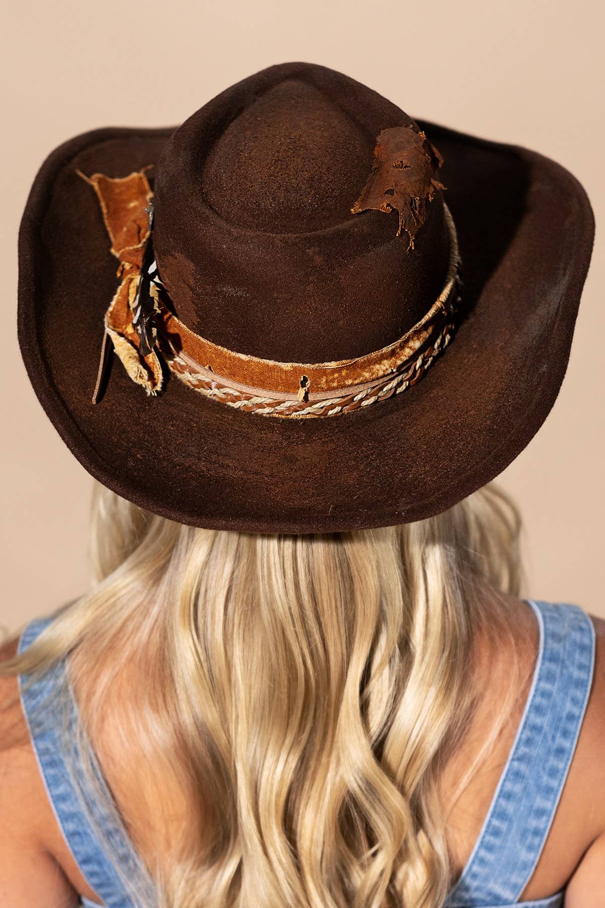 Vintage Shapeable Cowgirl Fedora Hat : BRW-BROWN