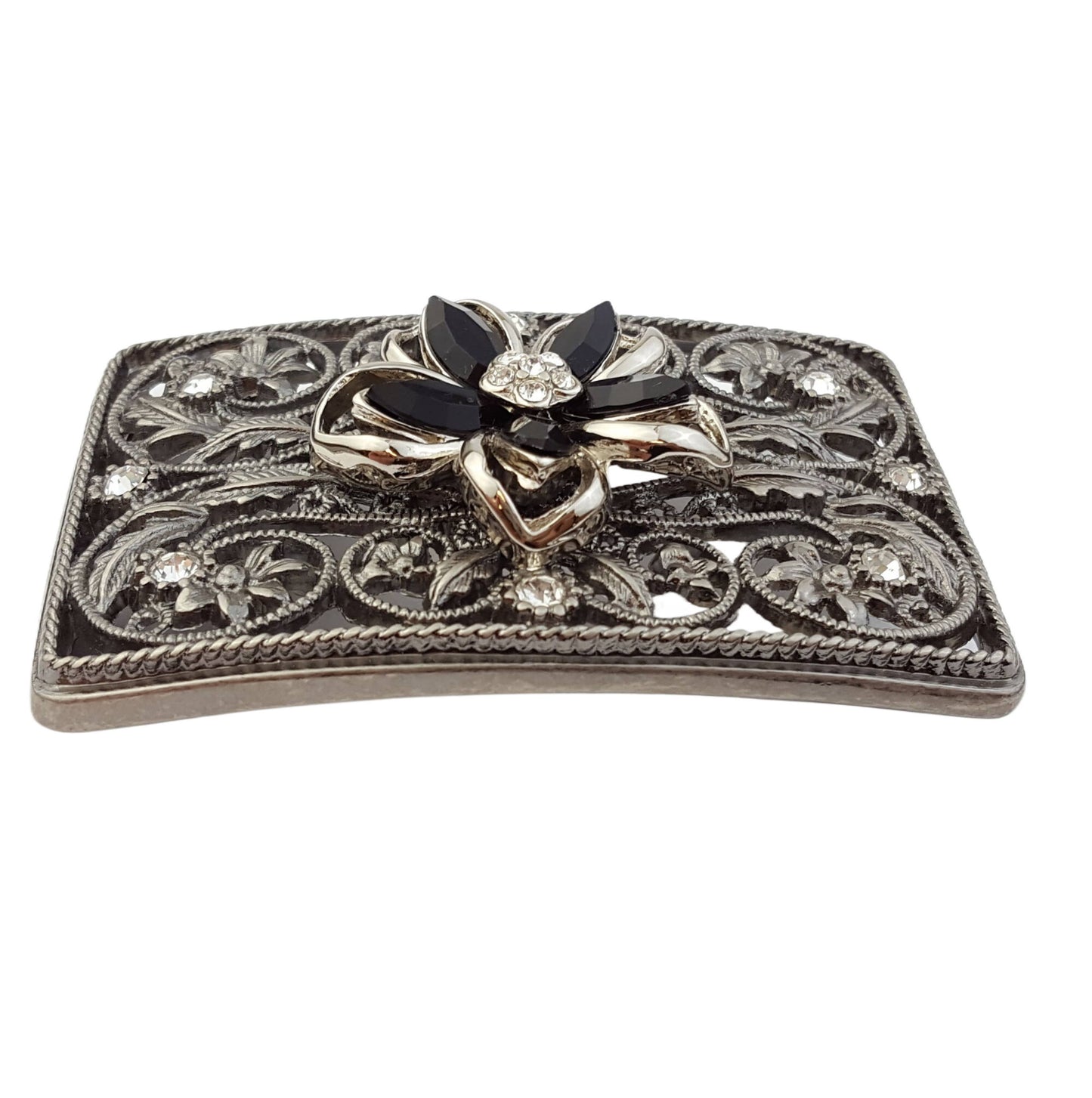 Western Crystal Flower Belt Buckle