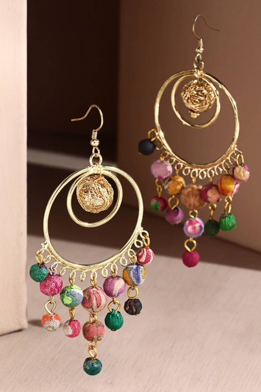 Handmade Marionette Layered Circular Earrings