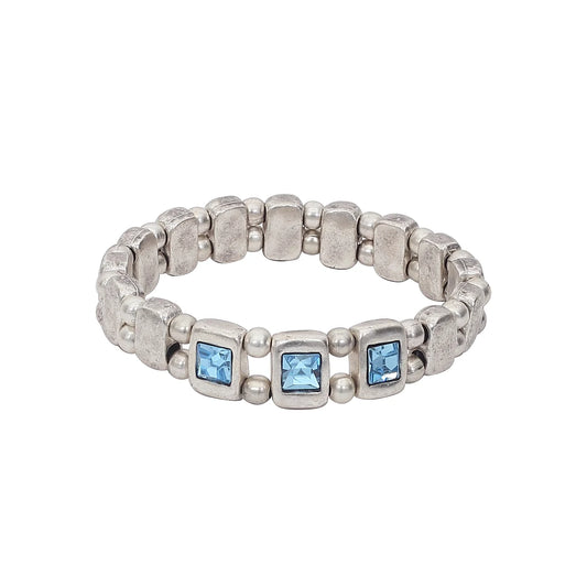 Chanour Handmade Crystal Pewter Bracelet