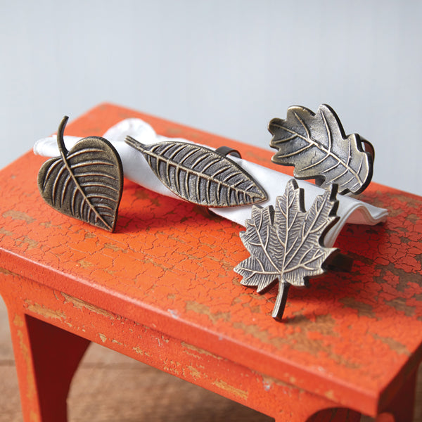 Leaf Napkin Rings Set of 4