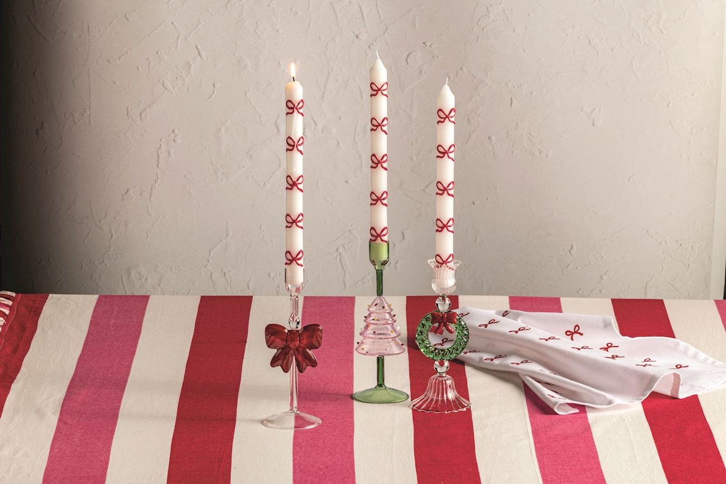 Glass Tapered Candle Holder