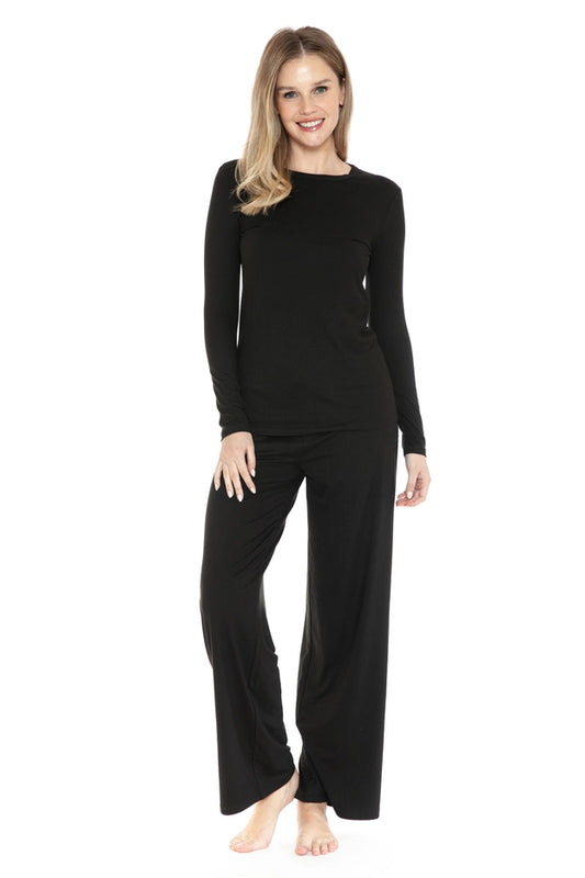 Buttery Soft Pajama Set Black/Khaki