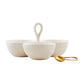 Woven Stoneware Triple Tidbit Set
