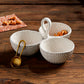 Woven Stoneware Triple Tidbit Set