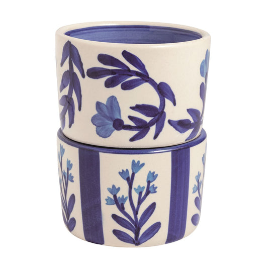 Hand Painted Tidbit Dish Set of 2