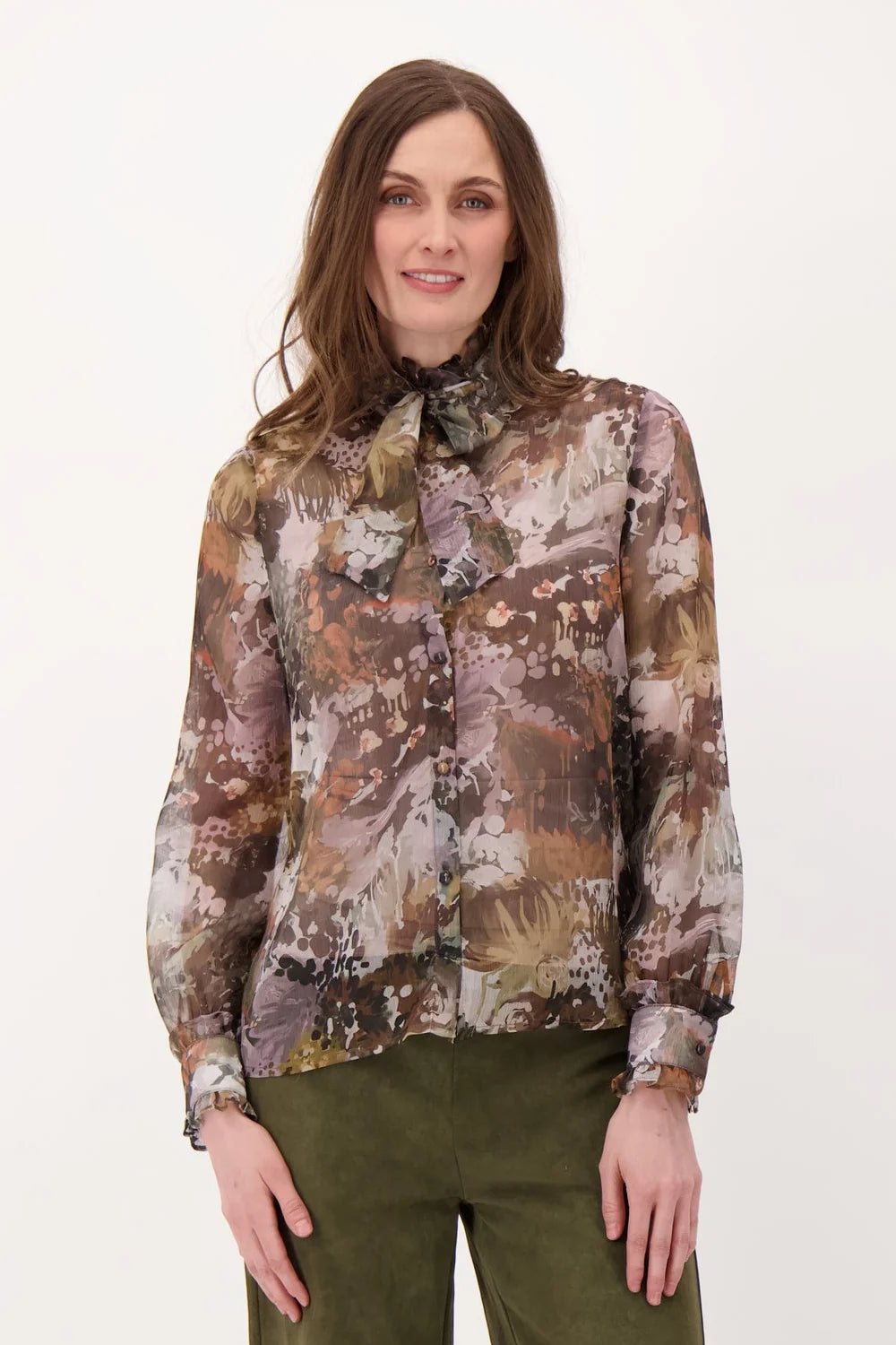 Spanner Floral Neck Tie Blouse