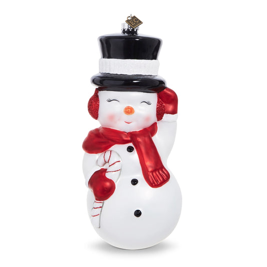 8" Glass Snowman Ornament