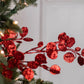 25" Red Dogwood Glitter Pick