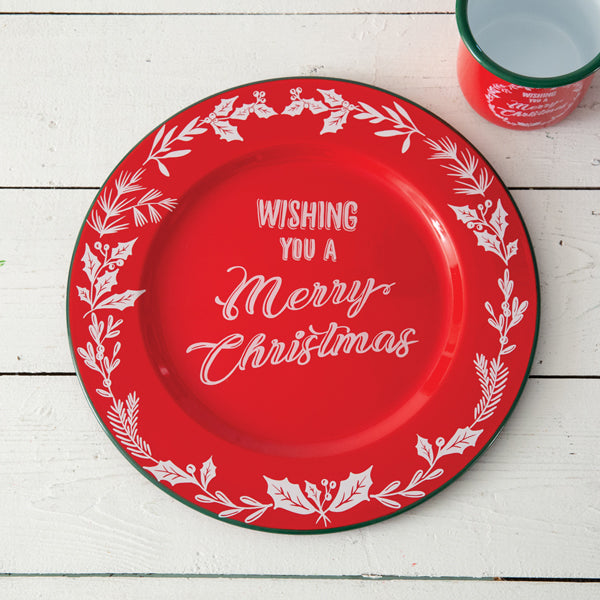 Merry Christmas Enameled Charger
