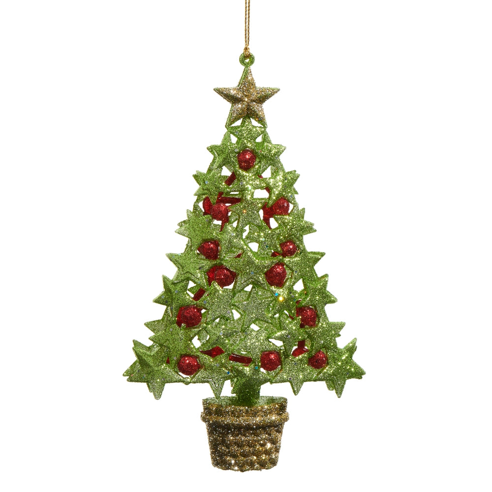 6.5" Star Berry Green Tree Ornament