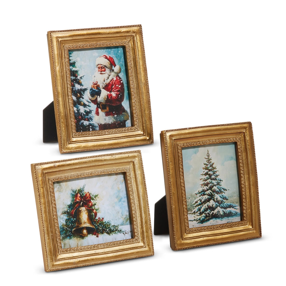 6" Winter Holiday Framed Art