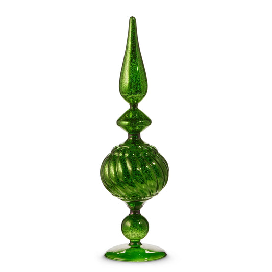 16" Green Glass Finial