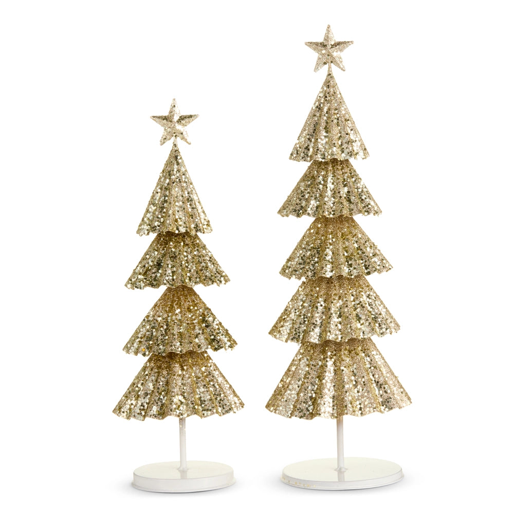 22.5" Champagne Glitter Tree Set