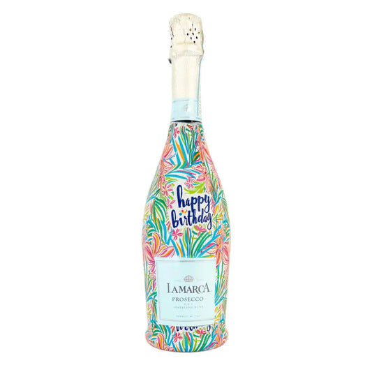 Happy Birthday Floral Bottle Wrap