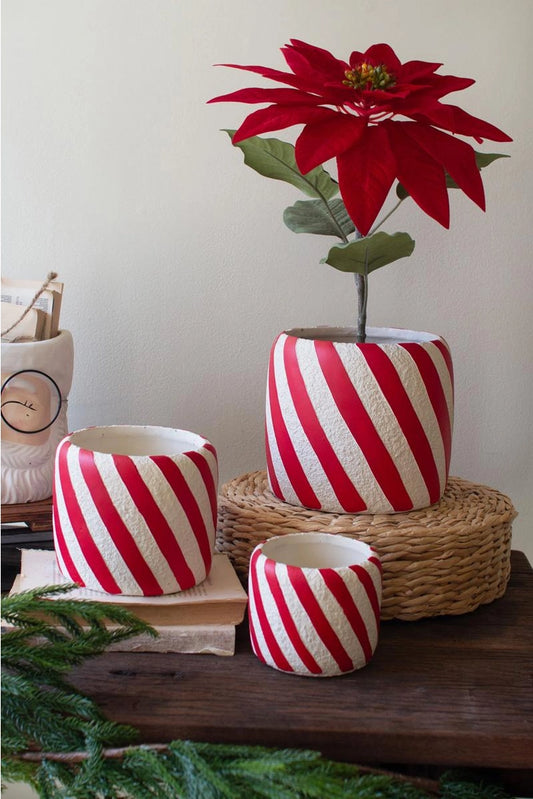 Concrete Candy Cane Planters