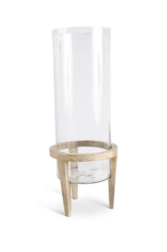 Glass Cylinders with Wood Stand