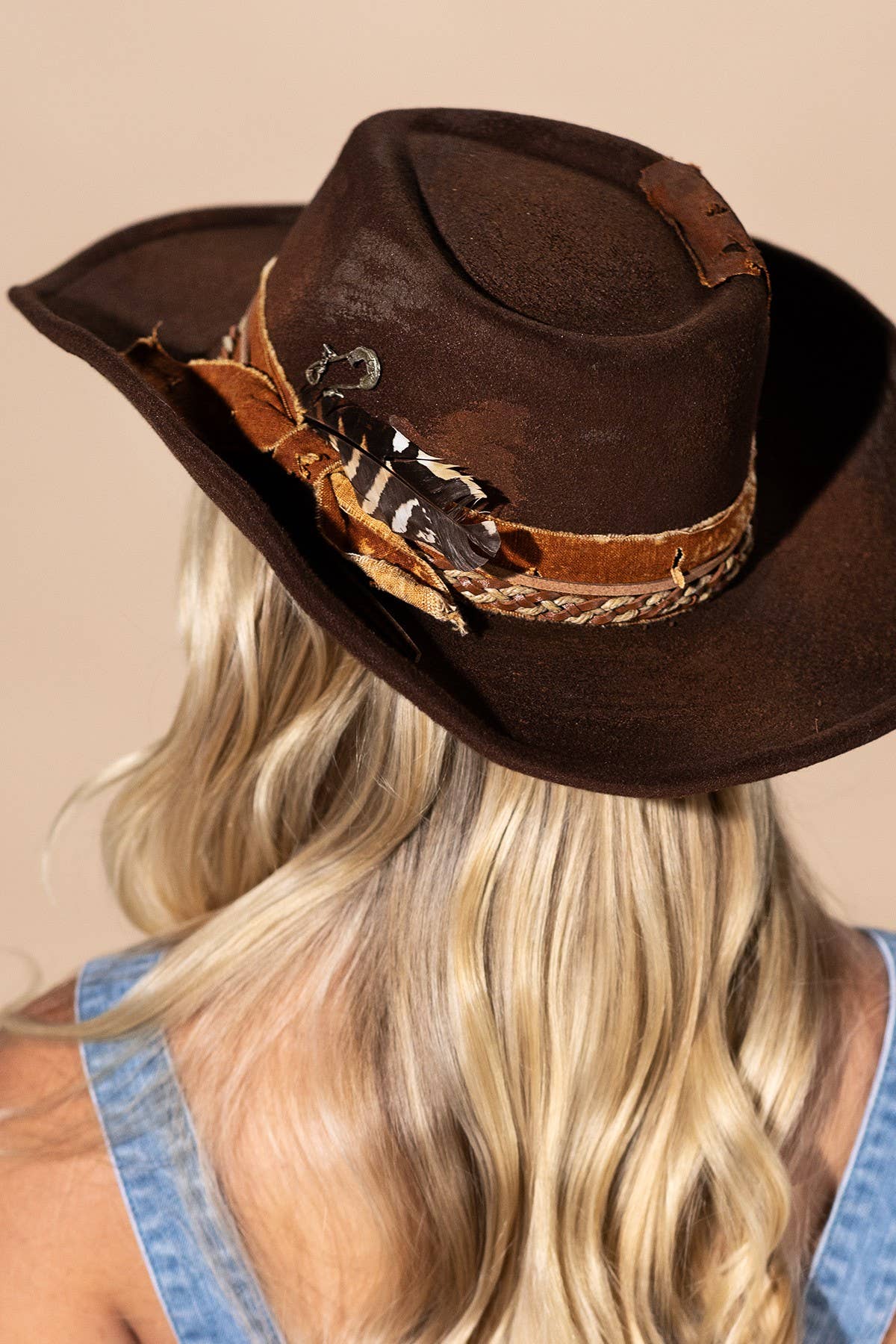 Vintage Shapeable Cowgirl Fedora Hat : BRW-BROWN