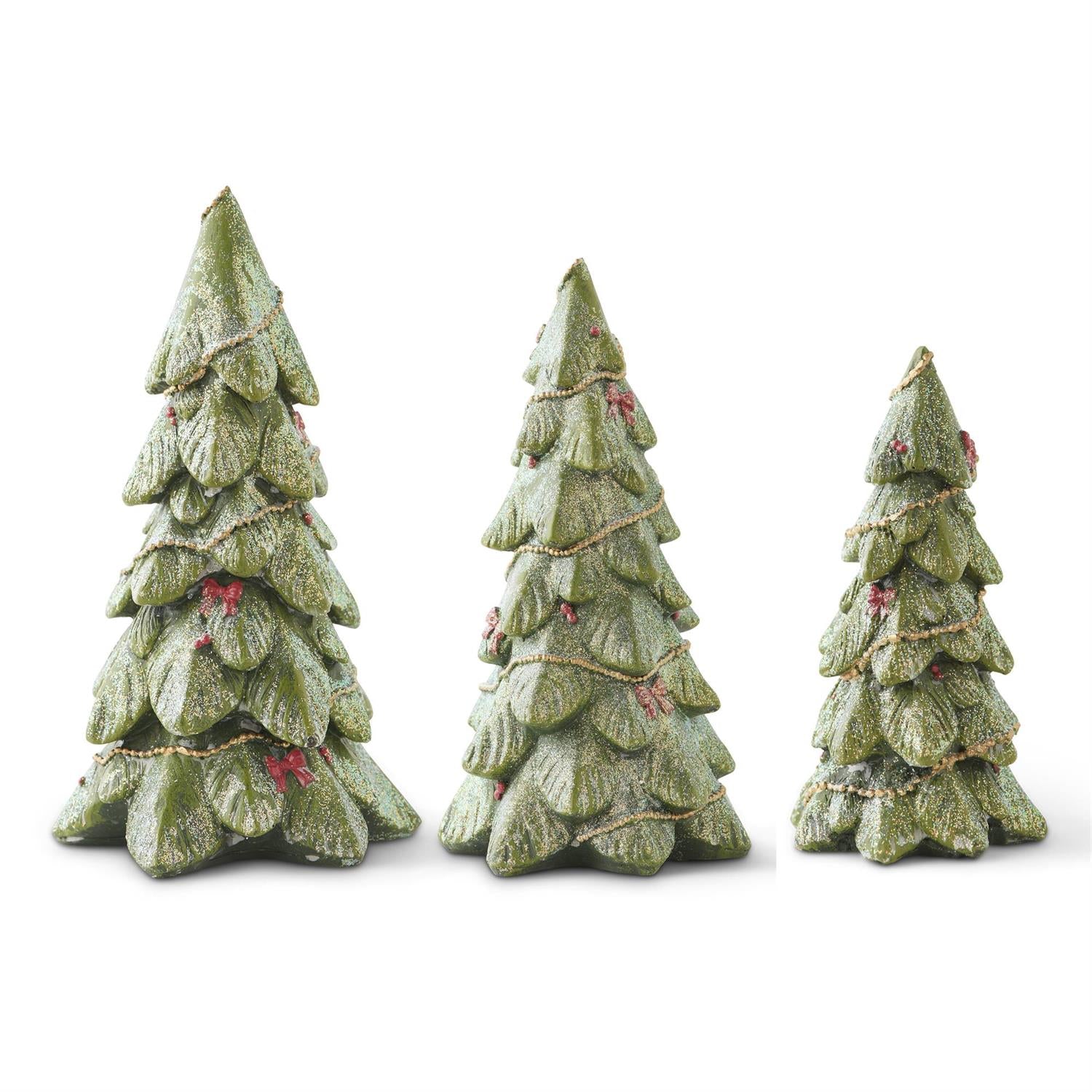 Green Glitter Trees Set of 3 | The Love Your Space Place