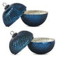 Mercury Glass Blue Ornament Candle