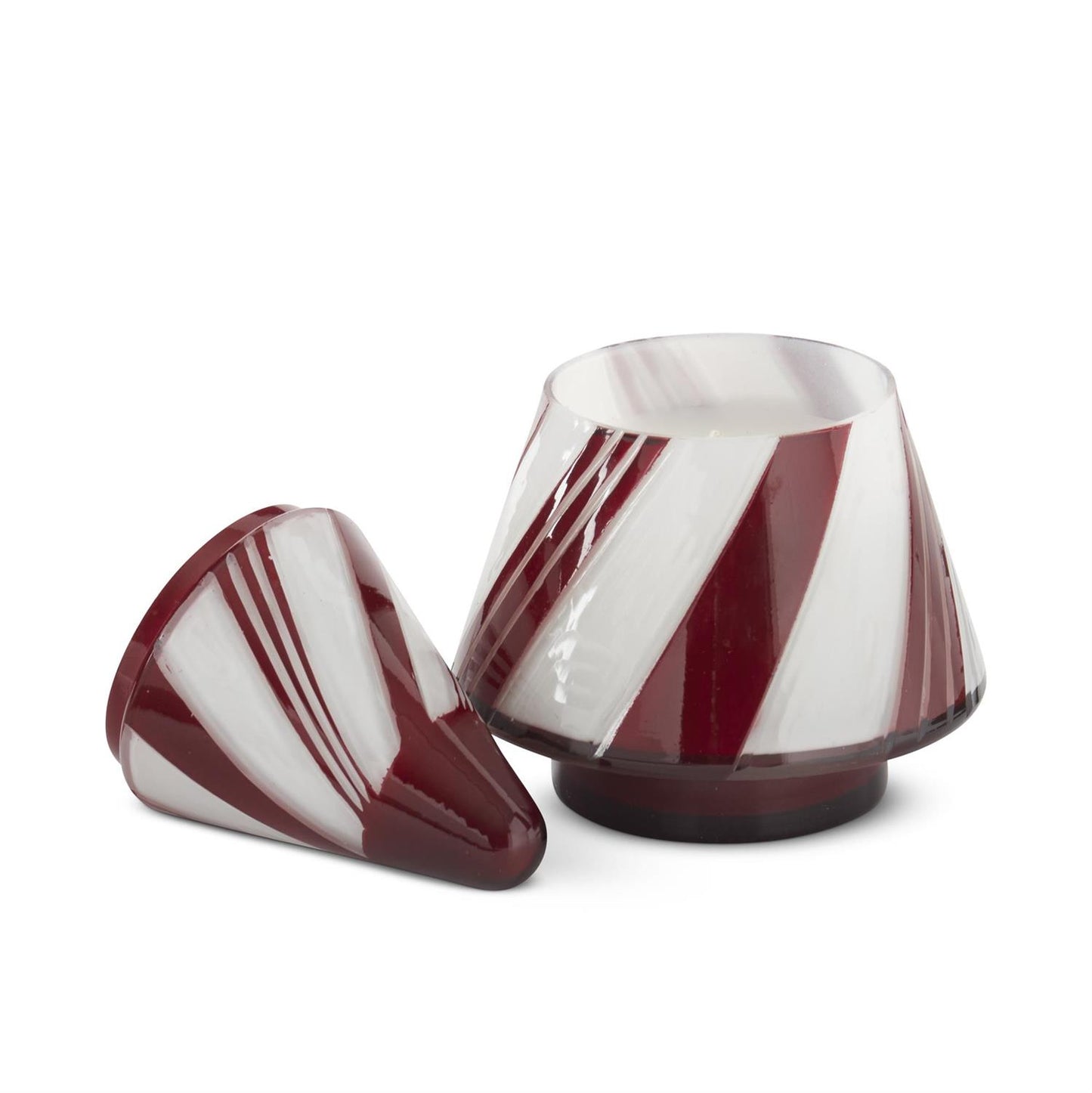 Red & White Christmas Tree Candle