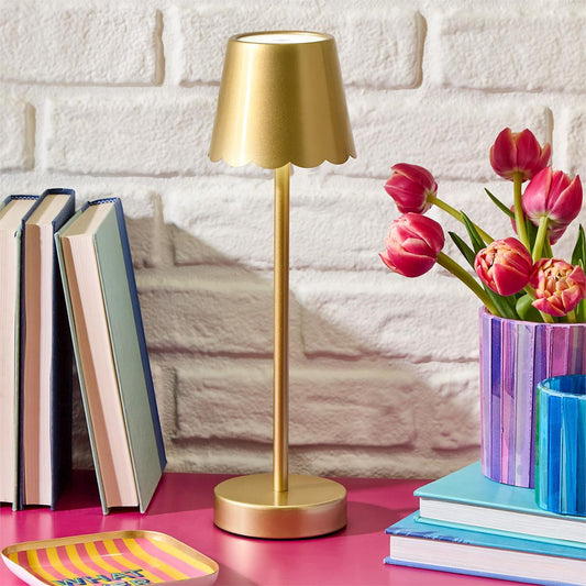 LED Scalloped Cordless Table Lamp