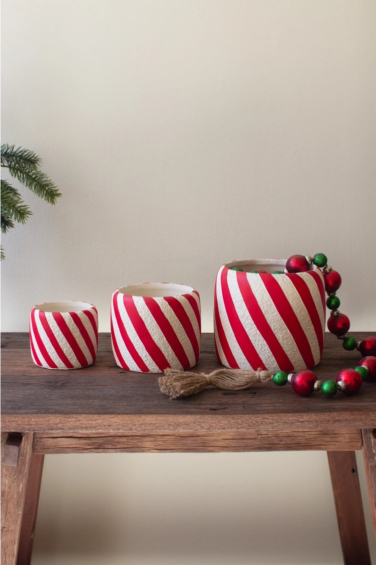 Concrete Candy Cane Planters
