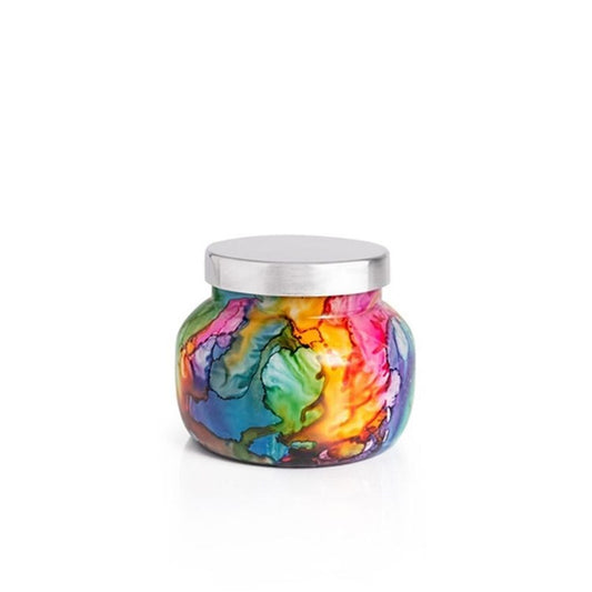 Volcano Rainbow Watercolor Candle