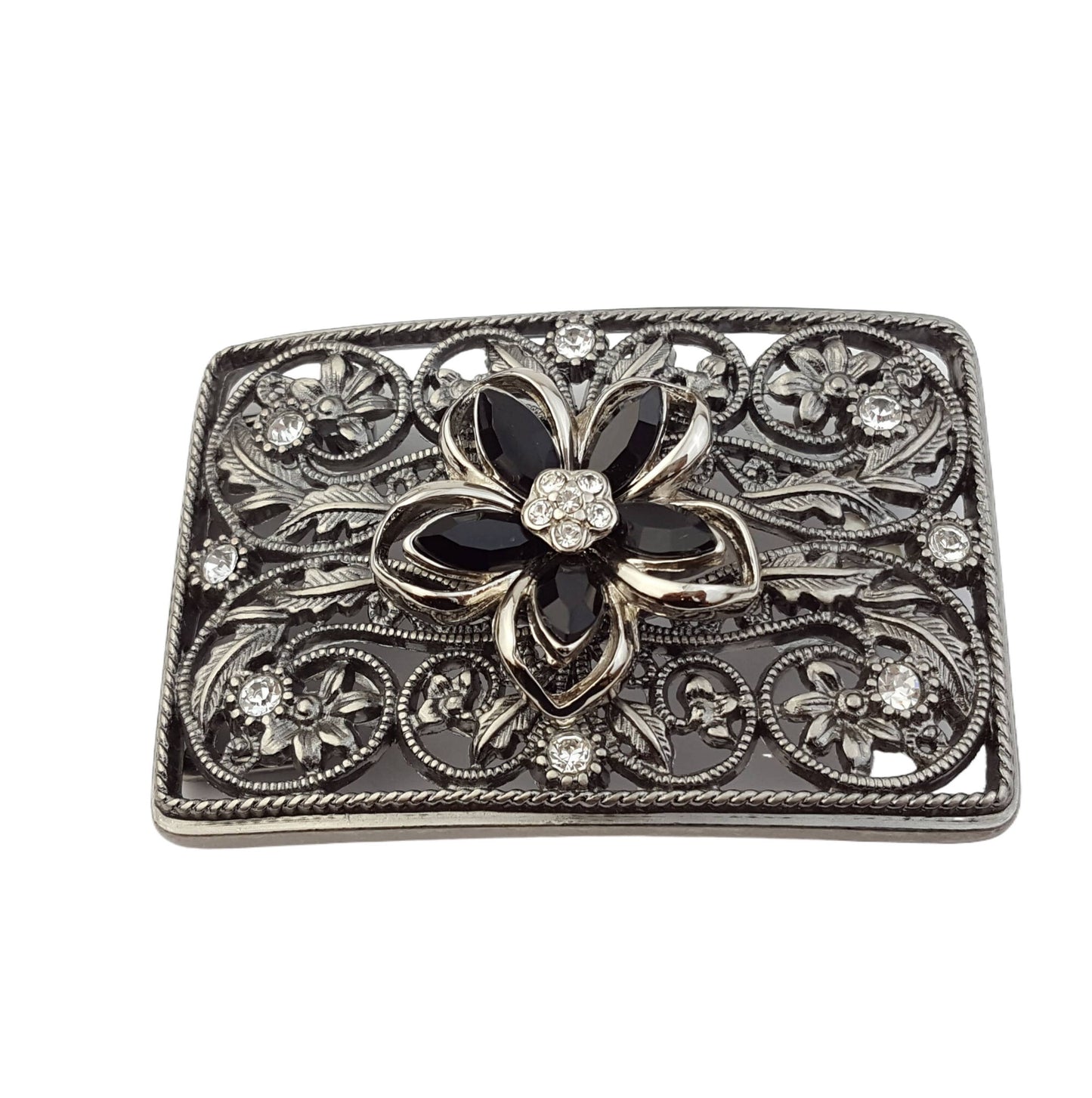 Western Crystal Flower Belt Buckle