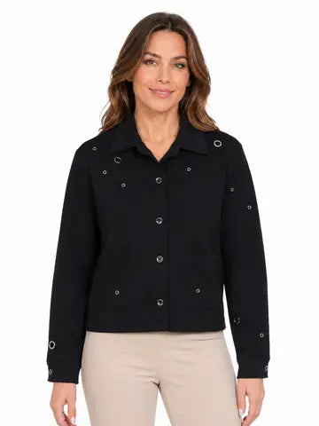 Lior Classic Knit Jacket with Silver Grommets