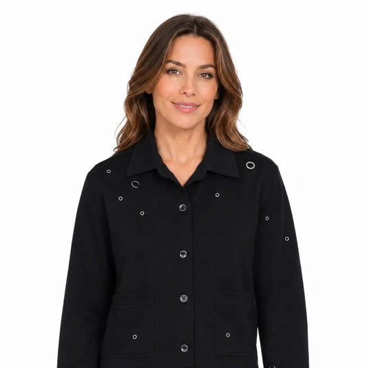 Lior Classic Knit Jacket with Silver Grommets