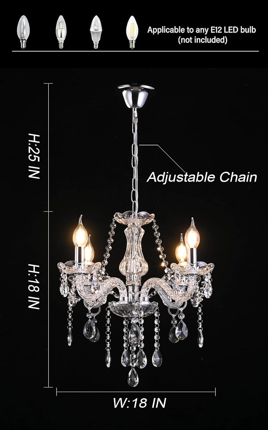 Small Gold Crystal Chandelier