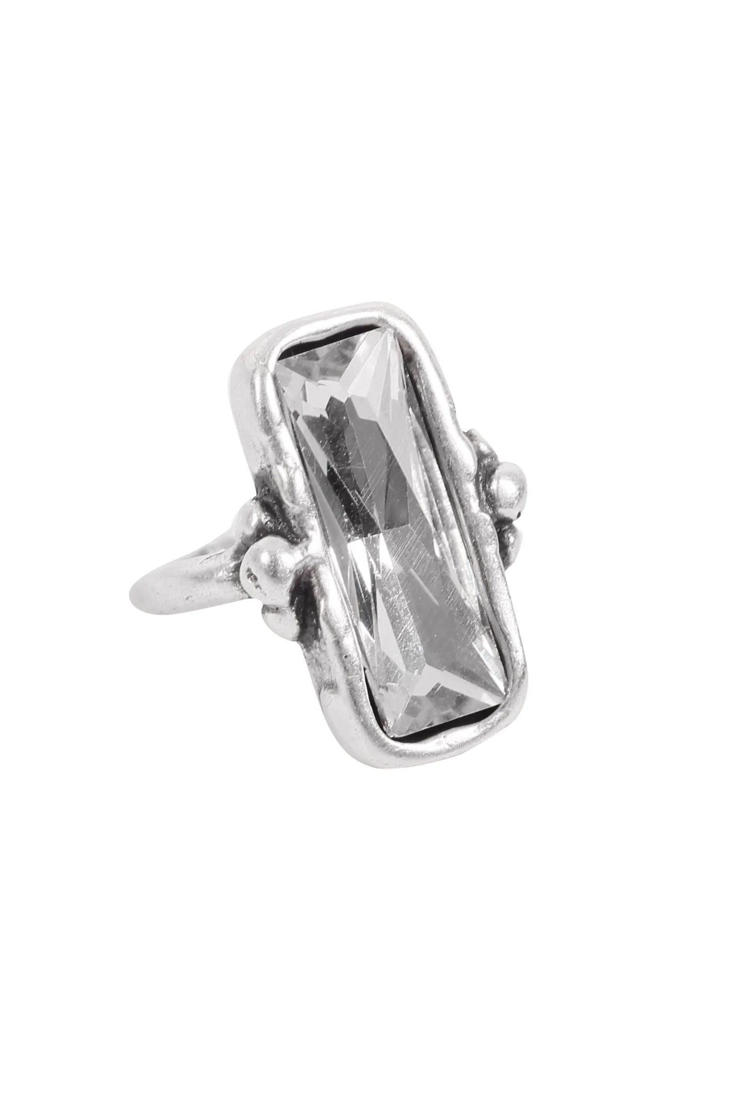Chanour Rectangular Clear Crystal Ring