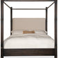 Rattan Upholstered King Bed