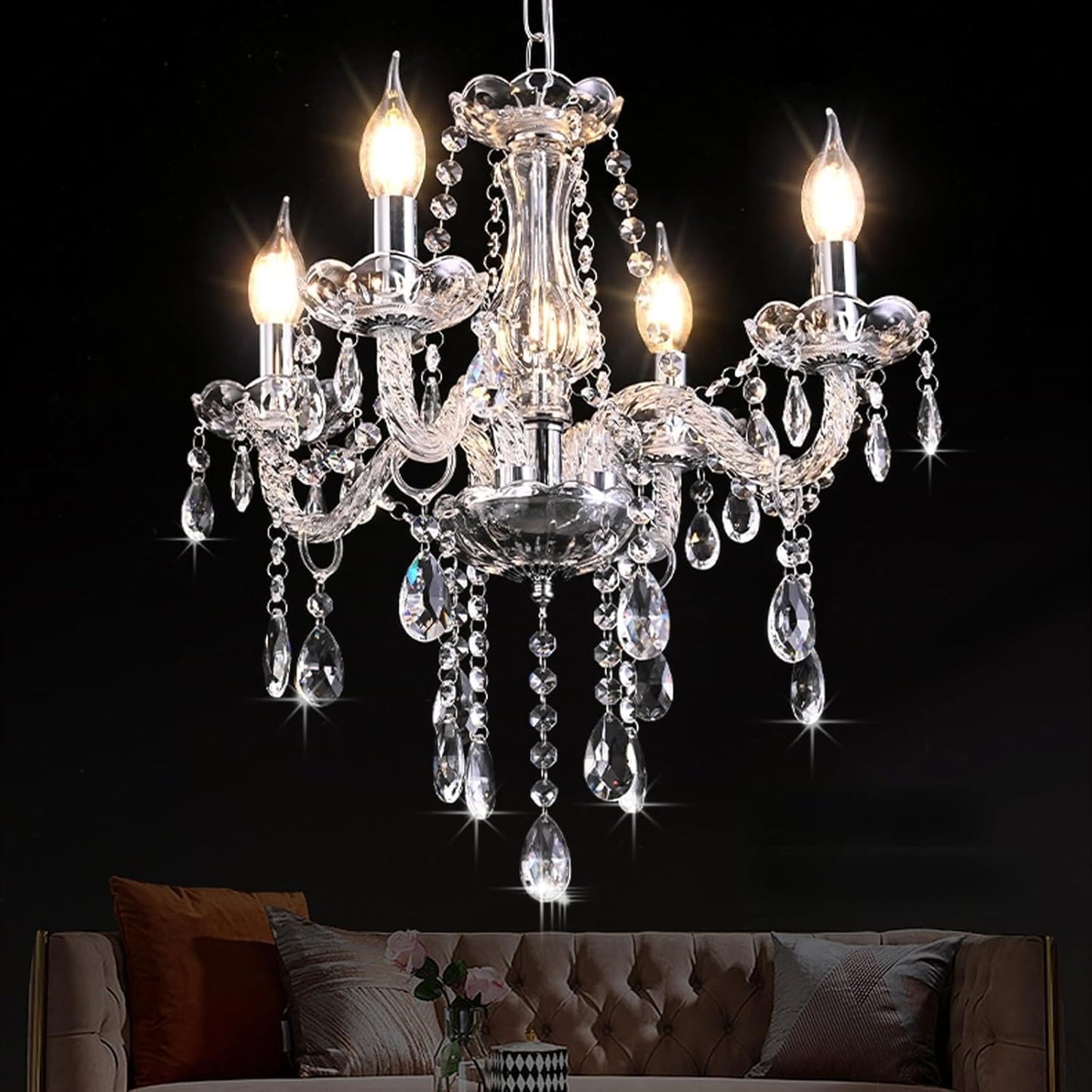 Small Gold Crystal Chandelier