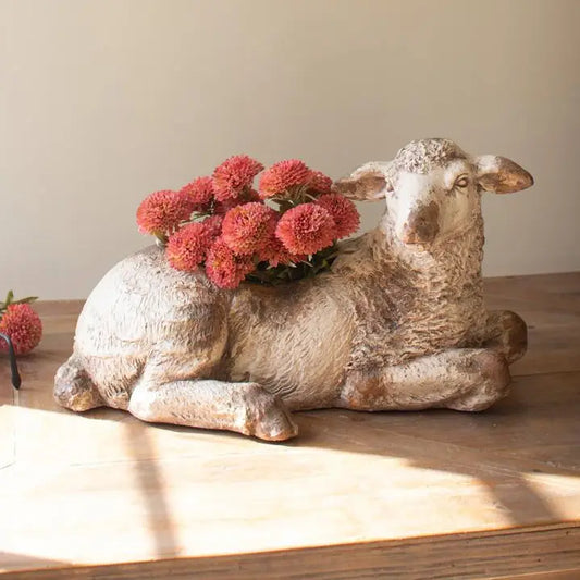 Faux Concrete Sheep Planter