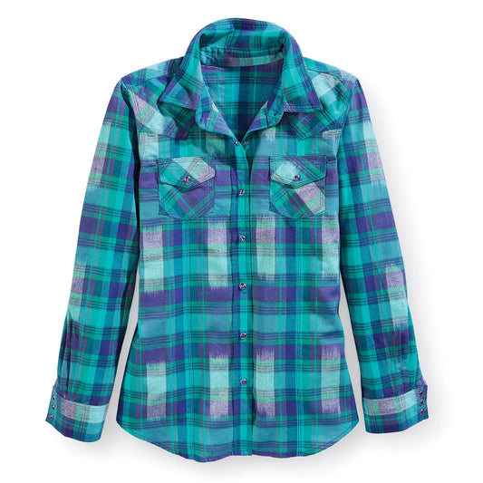Juniper Plaid Shirt Teal