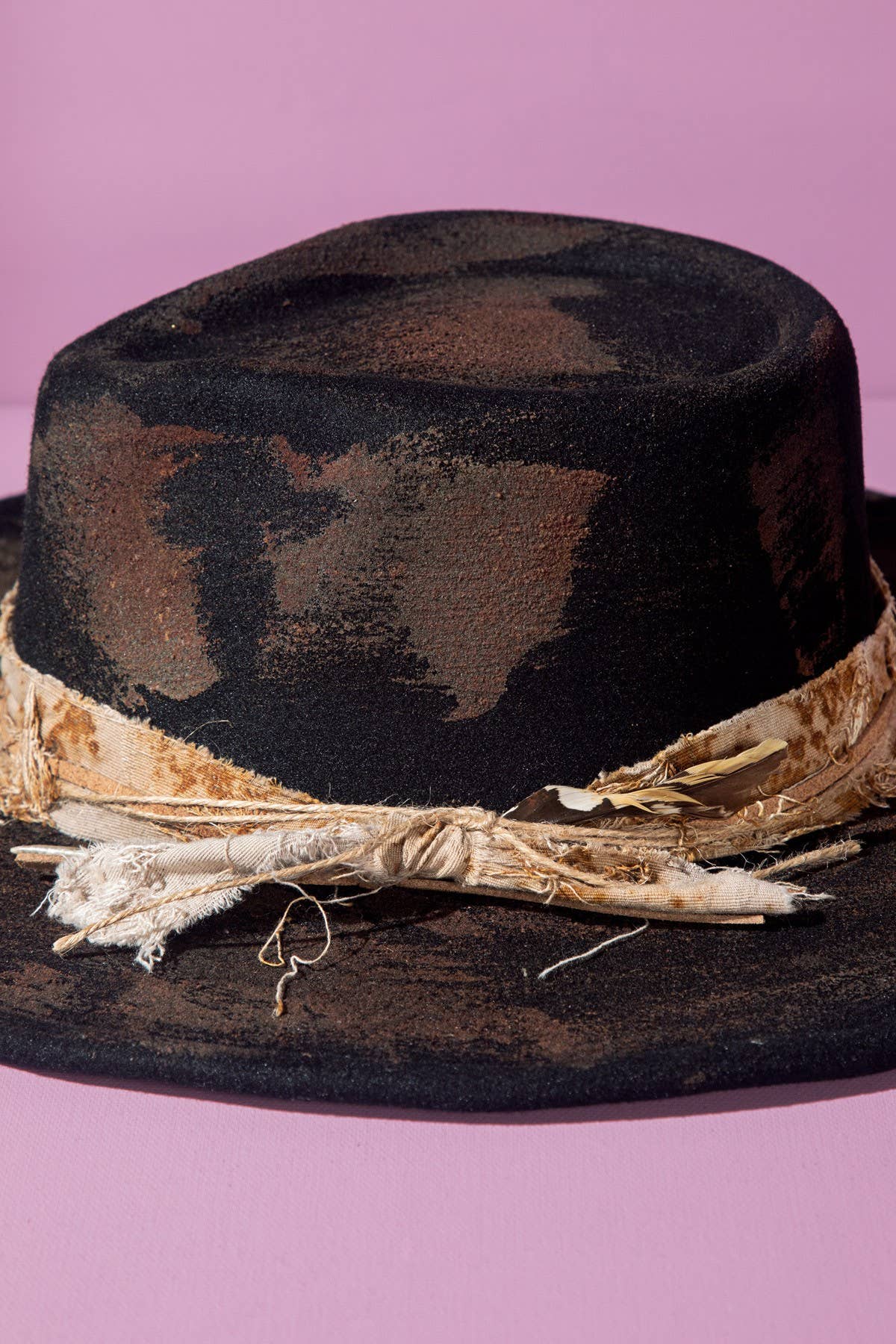 Vintage Shapeable Cowgirl & Fedora Hat: Black