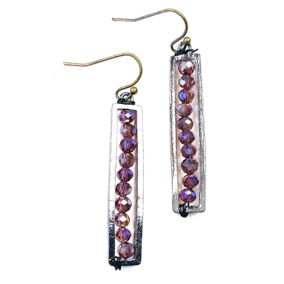 Lost & Found Beaded Rectangular Earrings