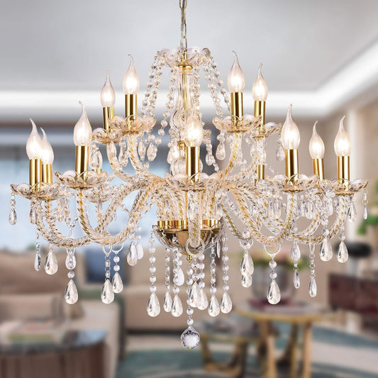 Gold Rain Drop Chandelier