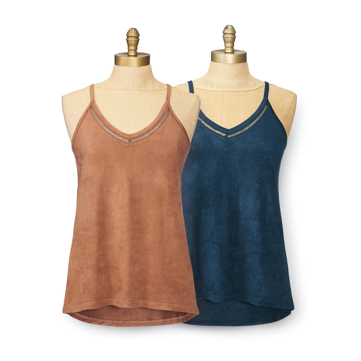 Trimmed Suede Knit Cami Navy