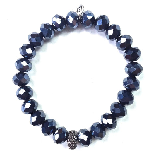 Lost & Found - Glass Stretch Bracelet - Indigo