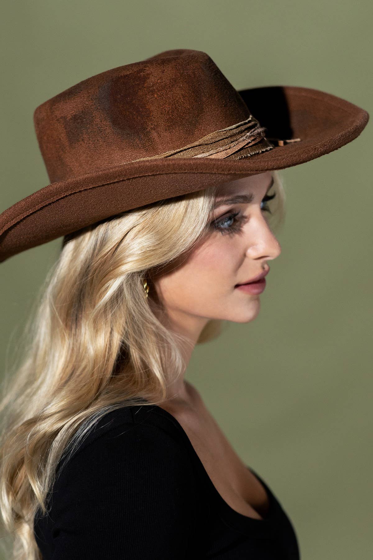 Vintage Versatile Shapeable Cowgirl & Fedora Hat: BRW-BROWN
